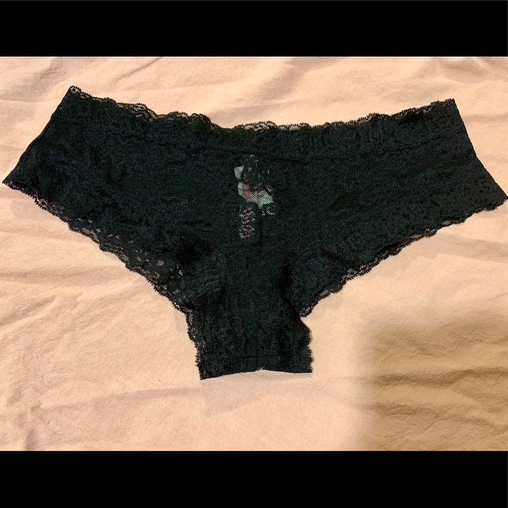 PINK Black lace cheeky panty